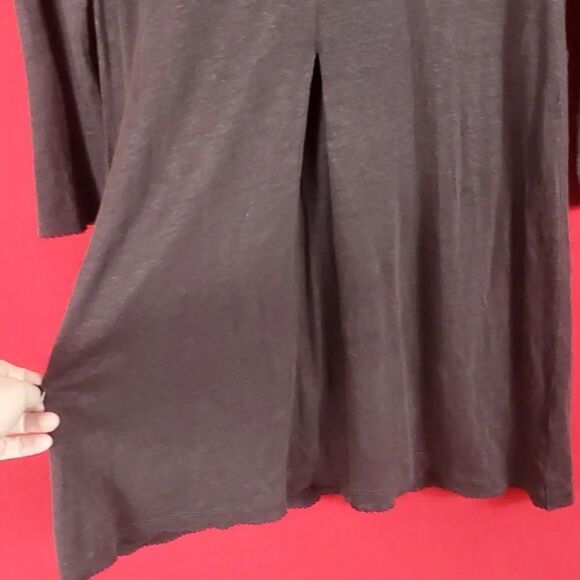GUDRUN SJODEN TUNIC in LINEN Brown Womens Size Small Lagenlook Minimalist - Picture 4 of 7